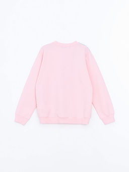 Bisiklet Yaka Bask?l? K?z ?ocuk Sweatshirt - Waikiki фото 3