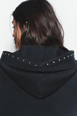 SUDADERA FELPA EFECTO LAVADO TACHAS / Carb?n - Zara фото 6