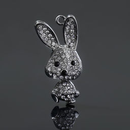 Подвеска «Заяц», белая в серебре