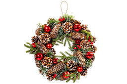 Новогоднее украшение венок 34*34*8 см Заснеженные шишки, большой круг - Elan gallery фото 4