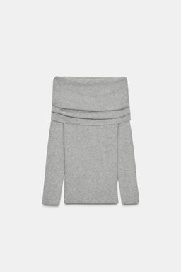 JERSEY PUNTO OFF SHOULDER / Gris vigor? - Zara фото 5