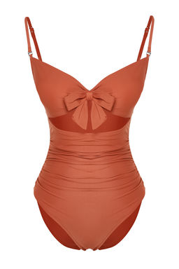 TRENDYOLMILLA Siyah Straplez Cut Out/Pencereli Hipster Mayo TBESS22MA0001 фото 7