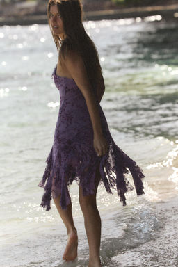 VESTIDO VOLANTES TUL FLOCADO / Lila - Zara фото 4