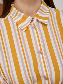 Платье-рубашка оверсайз из однотонного штапеля