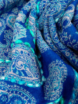 Палантин с вышивкой (шерсть вареная) в ассортименте № Тк906/78 - Ганг фото 3