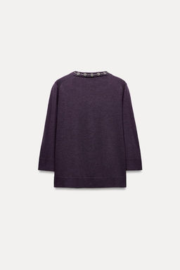 BEADED RHINESTONE KNIT CARDIGAN - Zara фото 3