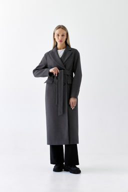 Пальто женское демисезонное 26102 (темно-серый)