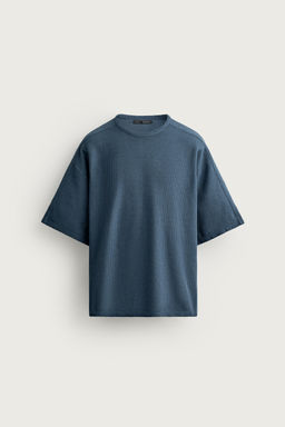 CAMISETA PUNTO ESTAMPADO LAVADO / Marino - Zara фото 5