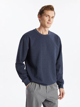 Bisiklet Yaka Uzun Kollu Erkek Sweatshirt