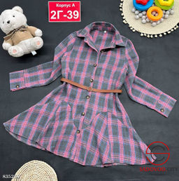 Платье с ремнем для девочек