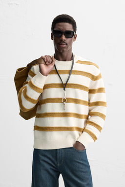 OPEN KNIT TEXTURED STRIPE JUMPER - Zara фото 2