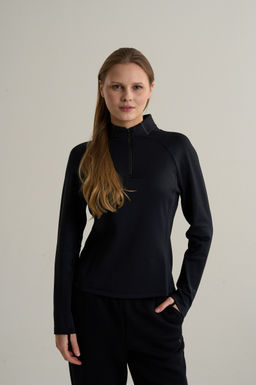 Лонгслив half-zip утепленный Черный ANTA RUNNING LS Tee