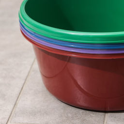 Цена за 2 шт. Таз круглый хозяйственный, 6 л, d=30 см, h=12 см, МИКС