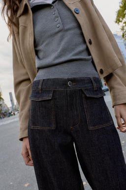 Z1975 MID-WAIST CULOTTES WITH FLAP POCKETS - Zara фото 5