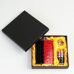 Подарочный набор 6 в 1 Дубль: фляжка 270 мл, воронка, 4 рюмки, 17 х 17 см