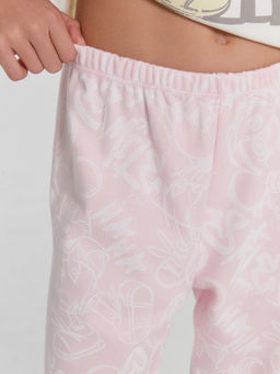 Комплект для девочек (джемпер, брюки) молочно-розовый с граффити и Микки Маусом - Mark formelle фото 6