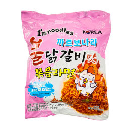 Лапша острая Бульдак со вкусом карбонары и ребрышек кальби Im Noodles Buldak Galbimat Ramen (Корея), 135 г Акция