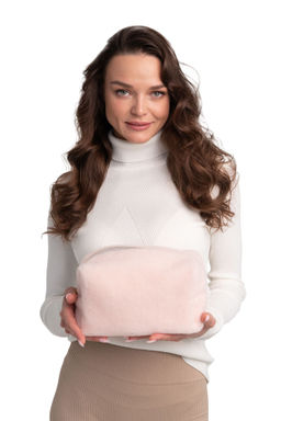 Косметичка меховая Тедди пудра