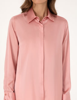 Pudra Comfort Fit Saten Uzun Kollu G_mlek