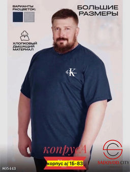 Футболка для мужчин, хлопок - Bruno фото 2