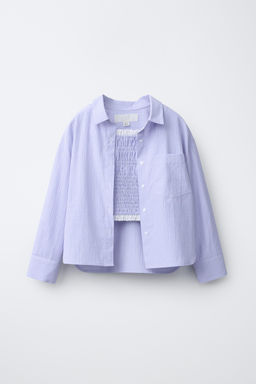 PACK CAMISA Y TOP RAYAS / Azul