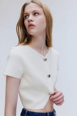 Short-sleeved jersey cardigan - H&m фото 2