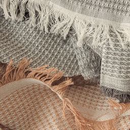 Плед с бахромой «Этель» Waffle, 130×180 см, серый