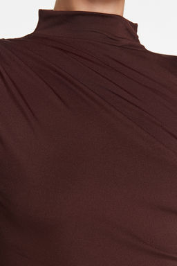 Kahverengi Buzgu Detayl? Dik Yaka C?tc?tl? Esnek Orme Body TWOAW24BD00014