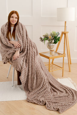 Плед покрывало Черепаха однотонный велсофт - Натали фото 7