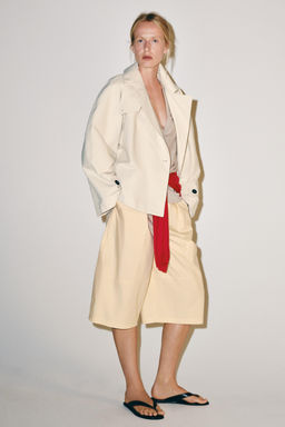 TRENCH CORTO ZW COLLECTION / Hueso - Zara фото 8