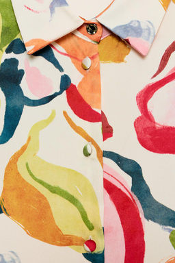 FLORAL PRINT SATIN SHIRT - Zara фото 9