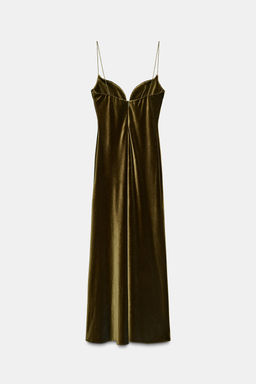 STRAPPY VELVET DRESS - Zara фото 7
