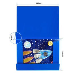 Цена за 2 шт. Папка на резинке А3, Calligrata, 700 мкм, до 300 листов, тиснение «песок», синяя