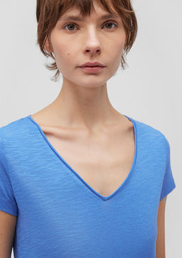 V Yaka Mavi Basic Modal Tisort  фото 5