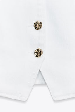 Z1975 DENIM WAISTCOAT WITH GOLD BUTTON - Zara фото 26