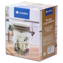 Банка для сыпучих продуктов, доломит, 0.55 л, с крышкой, , Левадия (419411) /DANIKS/  фото 7
