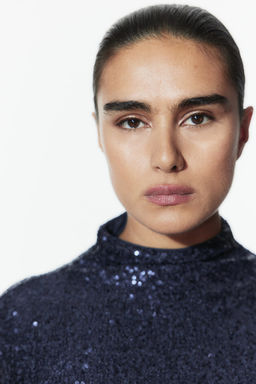 Sequined turtleneck top - H&m фото 2