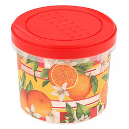 Контейнер пластмассовый Asti 0,7л, д11,5см, h10,2см, завинчивающаяся крышка, красный, с декором Сицилия, подходит для СВЧ (Россия)