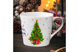 Кружка 380 мл 13*9,7*9 см Праздничная ель с золотом NEW BONE CHINA - Elan gallery фото 10