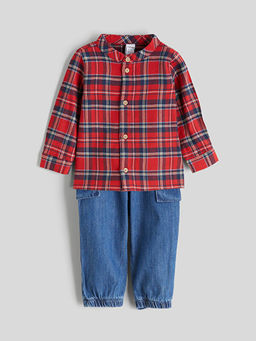 Erkek Bebek G?mlek ve Jean Pantolon 2li