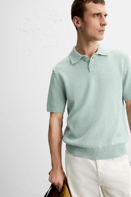 TEXTURED KNIT POLO SHIRT - Zara фото 6