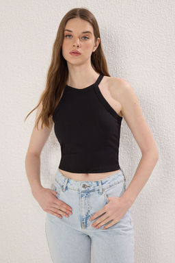 TRENDYOLMILLA Siyah Ici Pedli Bra Detayl? Fitted/Vucuda Oturan Orme Atlet TWOSS25AL00026  фото 5
