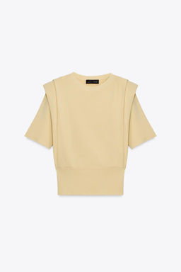 KNIT TOP WITH SHOULDER PADS - Zara фото 6