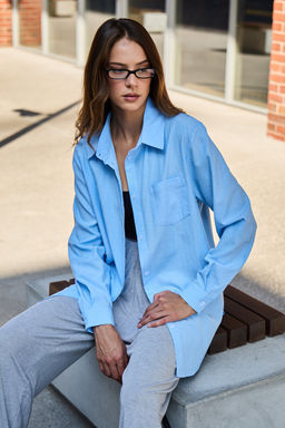 Рубашка оверсайз в полоску хлопковая