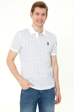 U. S. Polo Assn Мужская белая футболка с воротником-поло - U.s. polo assn фото 9