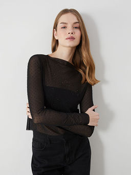 Bisiklet Yaka Ta?l? Kad?n Bluz