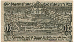10 геллеров 1920 года Австрия Пёхларн (нотгельд)