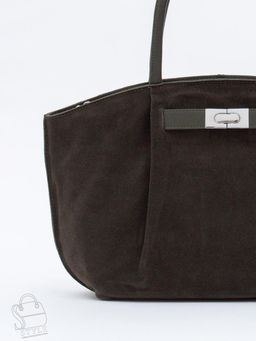 Сумка женская кожаная 2423YF gray a  green  Polina&Eiterou