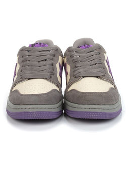 05-717-13 DARKGRAY/PURPLE Кроссовки женские (натуральная замша, натуральная кожа)