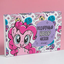 Подарочный набор адвент, носки детские, 6 пар «Искорка и Пинки Пай», My little Pony, 14-16 см